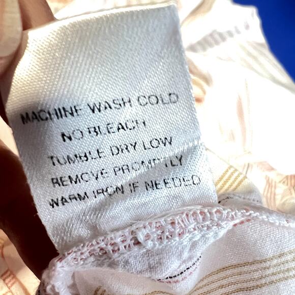 Johnny Was Button Up Top Pink L Long Sleeve Embroidered Collared Stripes Floral - Picture 11 of 12